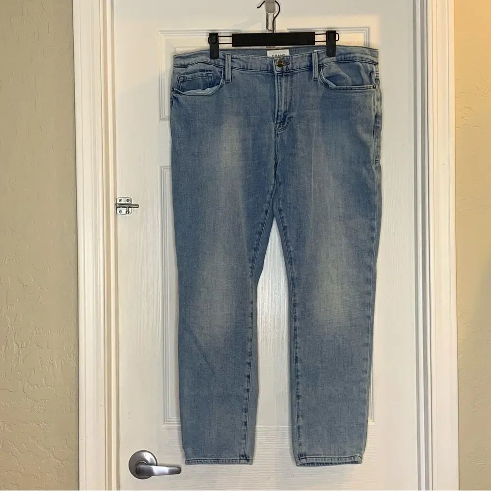 FRAME Le Garçon Boyfriend Cropped Jeans Bixby Size 31